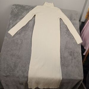Mango Cream Long Sleeve Dress